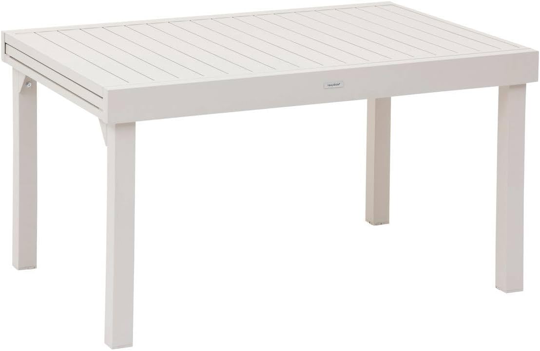 Mesa de jantar, HESPERIDE, 135 a, 270 cm, 4 a, 135 cm, alumínio, madeira, Prateado, para uso diário
