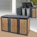 Abrigo para contentores, ML DESIGN modern living, 240L, 3 cm, 200 × 80 × 116,3 cm, aço inoxidável, aço, Antracite / Holzoptik