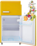 Frigorífico combinado, MLYYYDSS, 72 L, 21 L, com iluminação LED, com prateleiras, Amarelo, para uso diário