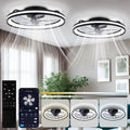 Ventoinha de teto com luz, Daromigo, Deckenventilator, 64W, 5 L, 18W, 6 níveis, com comando à distância, com temporizador, Preto / Branco