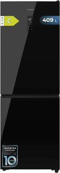 Frigorífico combinado, Cecotec, 409 L, 185 cm, 59,5 cm, 185 × 59,5 cm, classe energética C, Preto, para uso diário