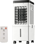 Ar condicionado portátil, Kouamor, 15l, 65W, com comando à distância, com temporizador, com rodas, Branco / Preto, para uso diário