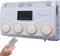 Ar condicionado, Generisch, 12V/24V, 12V, 24V, 80 W, 3800 U/min, com comando à distância, alumínio, Branco / Laranja, para uso diário