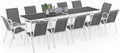Mesa de jantar, IDMarket, 270 cm, 12 cadeiras, aço, alumínio, Branco, para uso diário