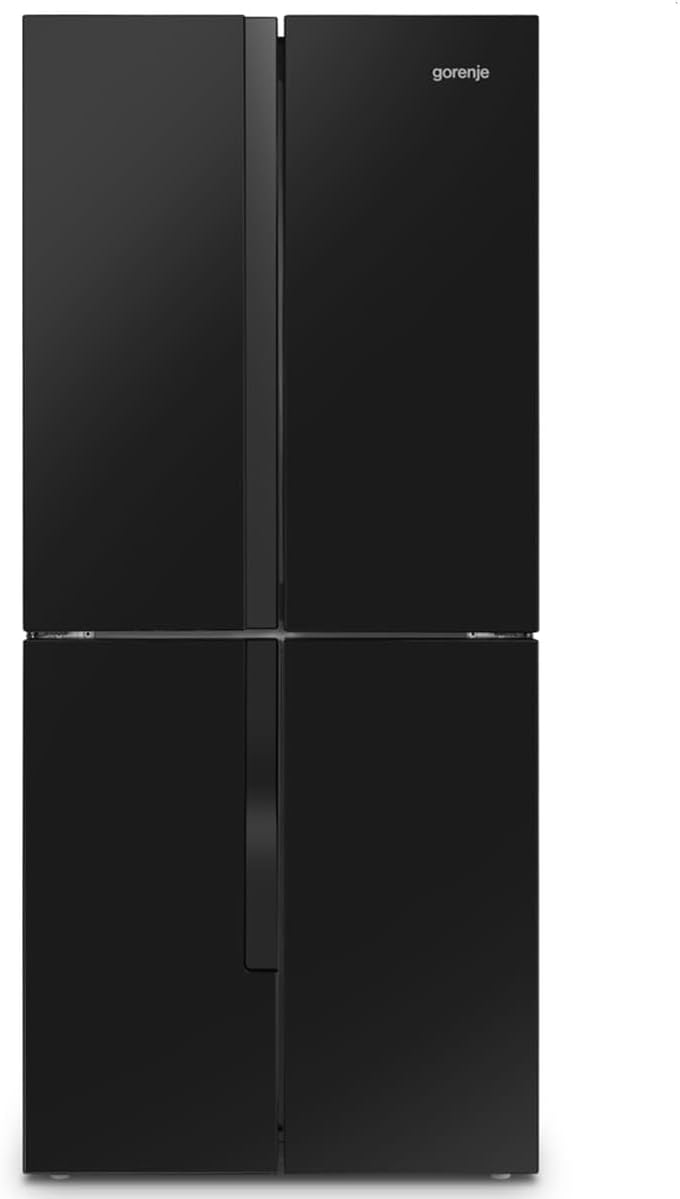 Frigorífico combinado, Gorenje, NRM818EMB, 181,6 cm, 89 kg, 9 kg, 1816 × 794 × 643 mm, altura regulável, regulável, com rodas, metal, Preto