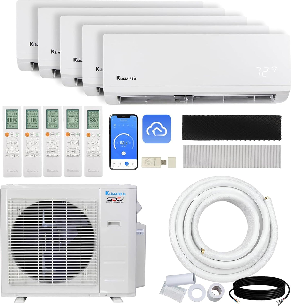 Ar condicionado split, Klimaire, SEER2, 230V, Branco, para uso diário