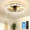 Ventoinha de teto com luz, VOLISUN, Deckenventilator, com iluminação LED, com comando à distância, com temporizador, Preto, para uso diário