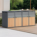 Abrigo para contentores, RAPRAP, 240L, aço, madeira, Cinzento / Holz, para utilização no exterior
