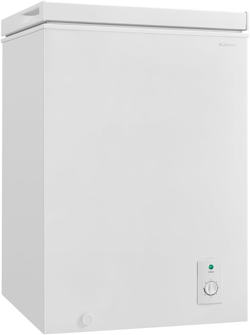 Arca congeladora, Bomann, 100L, 4,5 kg, 40 dB, com rodas, Branco, para uso diário