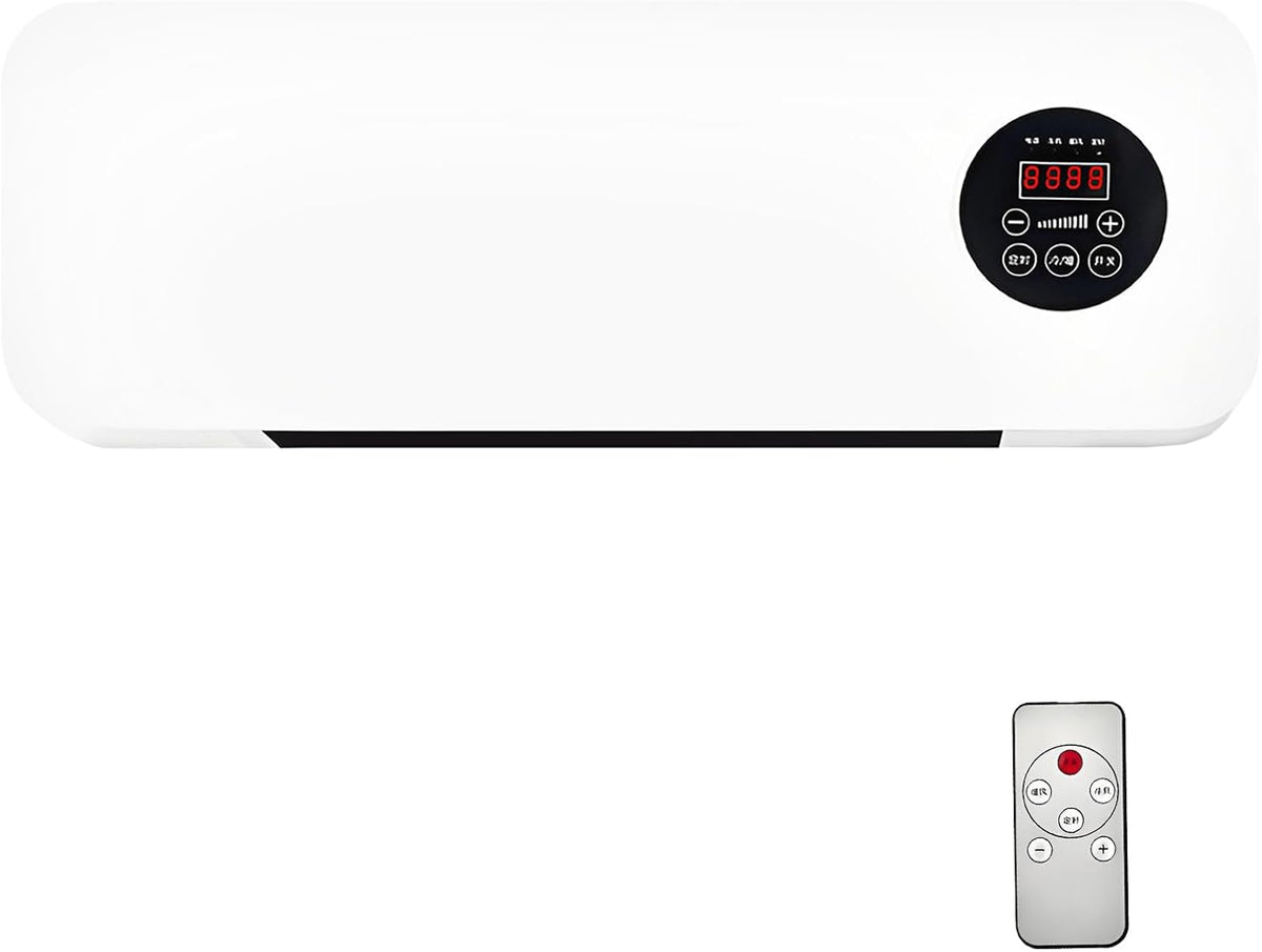 Ventoinha de parede, Sulobom, 1800 W, com comando à distância, Branco / Preto, para uso diário