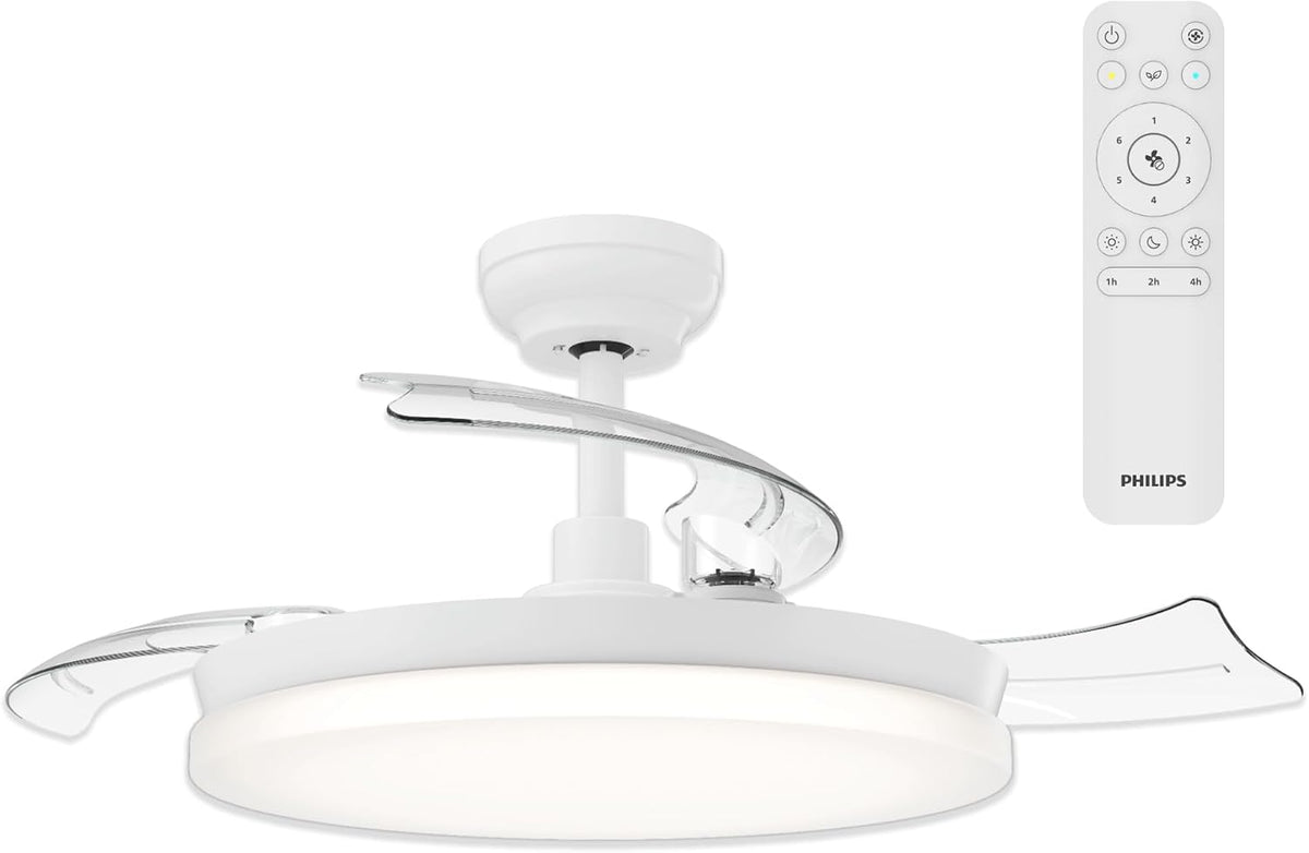 PHILIPS, Ventoinha de teto com luz, Solr, 106 cm, com iluminação LED, Branco, para uso diário