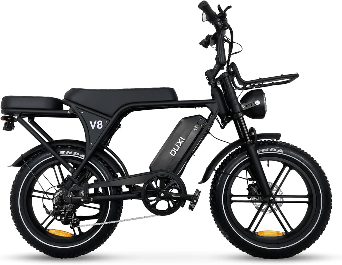 Bicicleta, OUXI, E-Bike, 250W, 20', 25 km/h, 48V, 15Ah, aço, Preto, para uso diário