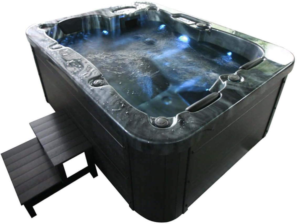 Spa insuflável, Home Deluxe, 85 cm, 210 × 160 × 85 cm, com iluminação LED, Preto, para uso diário