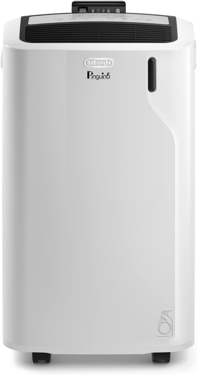 Ar condicionado portátil, De'Longhi, Pinguino, classe energética A, com comando à distância, com temporizador, Branco / Preto, para uso diário