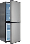 Frigorífico combinado, Merax, 106L, 60L, 46L, 45 dB, altura regulável, regulável, com iluminação LED, Cinzento / Prateado, para uso diário