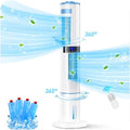 Ar condicionado portátil, Ariahir, 65W, 115 cm, 48 cm, 87 cm, com comando à distância, com temporizador, Branco / Azul, para uso diário