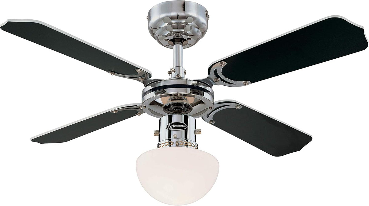 Ventoinha de teto com luz, Westinghouse, Lighting, 90 cm, com iluminação LED, Chrom / Preto, para uso diário