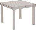 Mesa de jantar, HESPERIDE, 90 a, 180 cm, 4 a, 90 cm, alumínio, madeira, Prateado, para uso diário
