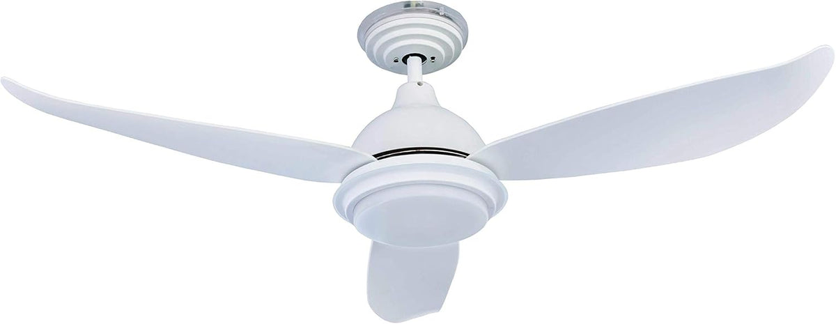 Ventoinha de teto com luz, Pepeo, 122 cm, com iluminação LED, com comando à distância, Branco, para uso diário