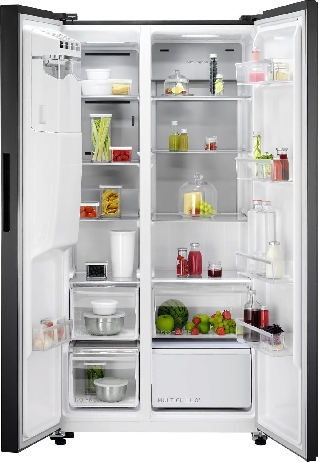 AEG, Frigorífico combinado, 9000, 572 L, aço inoxidável, aço, Preto, para uso diário