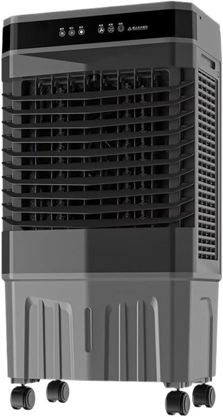Ar condicionado portátil, Generisch, 50L, com comando à distância, com temporizador, com rodas, Preto / Cinzento, para uso diário