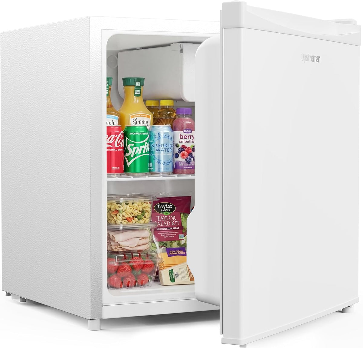 Minifrigorífico, Upstreman, Mini, 46L, 45 cm, 41 dB, 49 × 47,8 × 45 cm, vidro, Branco, para uso diário