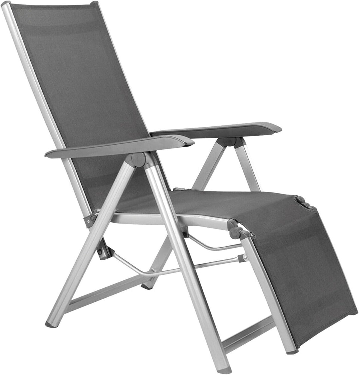 Espreguiçadeira, KETTLER, Basic, 120 kg, 61 cm, 111 cm, 90 cm, 8 kg, dobrável, regulável, aço inoxidável, aço, Prateado / Antracite, para uso diário