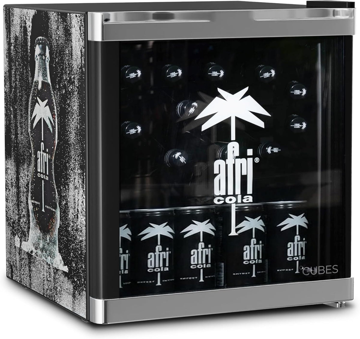 Frigorífico para bebidas, °CUBES, Afri, 48L, 51 cm, 48 cm, 43 cm, Preto / Prateado, para uso diário