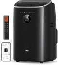 Ar condicionado portátil, DREO, Portable, 45 dB, 61 dB, 2,5 L/h, 150 cm, com comando à distância, com temporizador, com rodas, Preto, para uso diário