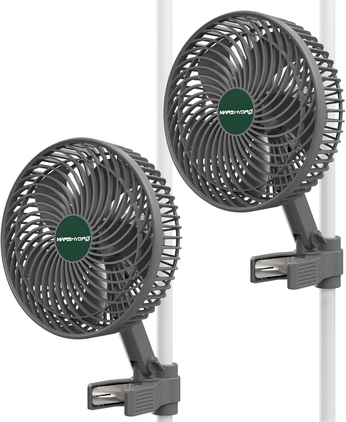 Ventoinha, MARS HYDRO, Zelt-Clip-Ventilator, 15,2 cm, 6 ', regulável, Cinzento / Verde, para uso diário