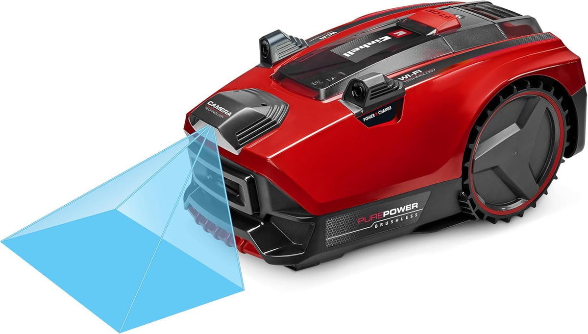 Einhell, Robô corta-relva, 18 V, 4,0 Ah, com controlo por aplicação, com bateria, com carregador, Vermelho / Preto, para utilização no exterior