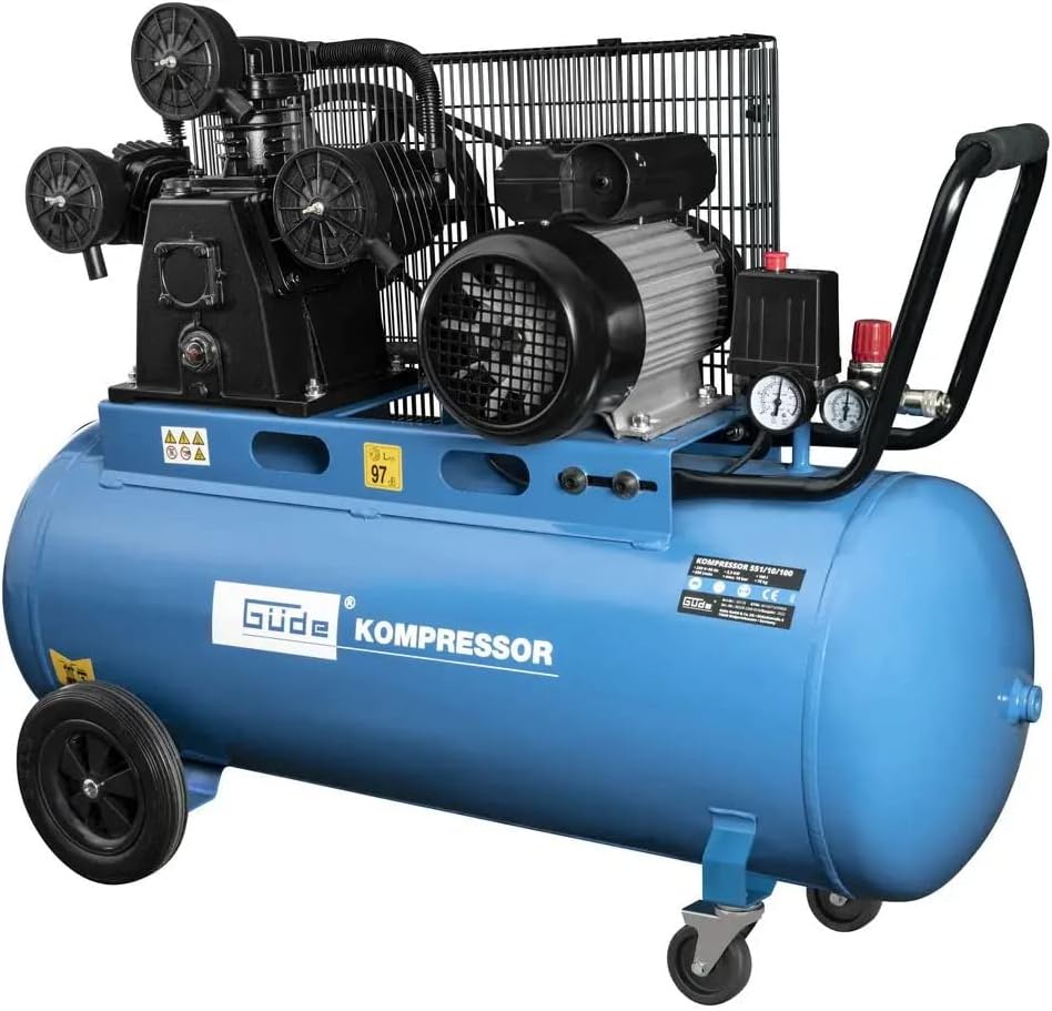 Compressor de ar, Güde, Kompressor, 100 l, 230 V, 2,2 kW, 85 kg, Azul / Preto, para trabalhos de manutenção