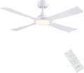 Ventoinha de teto com luz, CJOY, Deckenventilator, 122cm, 5.8W, 7.7W, 10.5W, 15.2W, com comando à distância, Branco, para uso diário