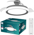 PHILIPS, Ventoinha de teto com luz, Bliss, 106 cm, dobrável, com iluminação LED, Preto / Branco, para uso diário