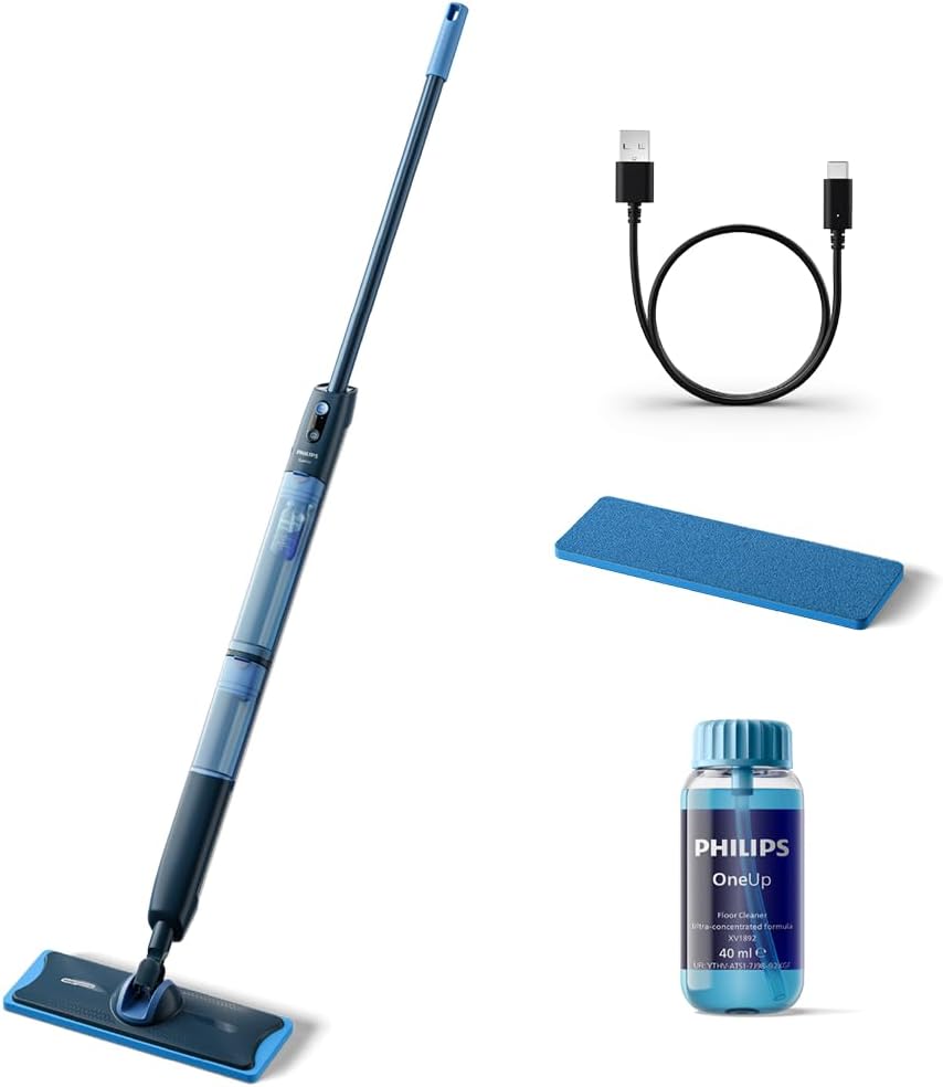 PHILIPS, Mopa húmida e seca, OneUp, com bateria, Azul, para uso diário