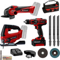 Einhell, Berbequim aparafusador, Bohrschrauber, 18 V, 4,0 Ah, com bateria, com carregador, aço, madeira, Vermelho / Preto