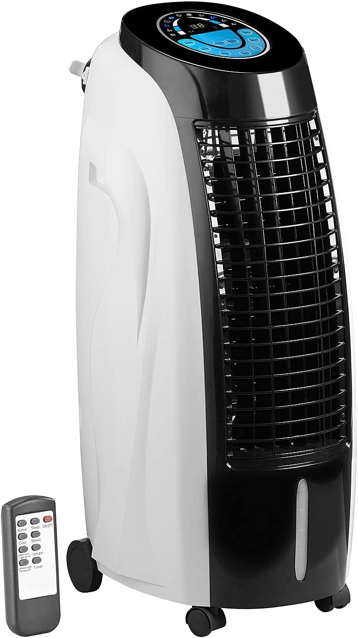 Ar condicionado portátil, Sichler Haushaltsgeräte, Verdunstungsk, 15 l, 130 W, 800 ml, 60,4 dB, com comando à distância, com temporizador, com rodas