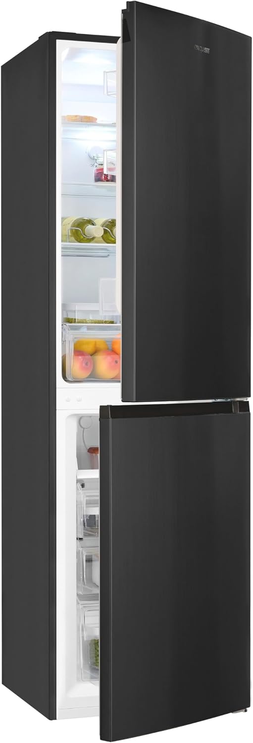Frigorífico combinado, Exquisit, 247 L, 39 dB, 109,5 cm, 58,5 cm, 180,5 × 54,5 × 58,5 cm, altura regulável, regulável, com iluminação LED