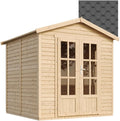 Abrigo de jardim, TIMBELA, M351FB, 2,3 m, 16 mm, 18 mm, 1 a, 2 mm, 2 pessoas, madeira, Preto, para jardim e exterior
