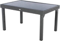 Mesa de jantar, HESPERIDE, 135 a, 270 cm, 4 a, 21,1 kg, alumínio, vidro, Cinzento, para uso diário