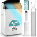 Ar condicionado portátil, SereneLife, com temporizador, Branco / Preto, para uso diário