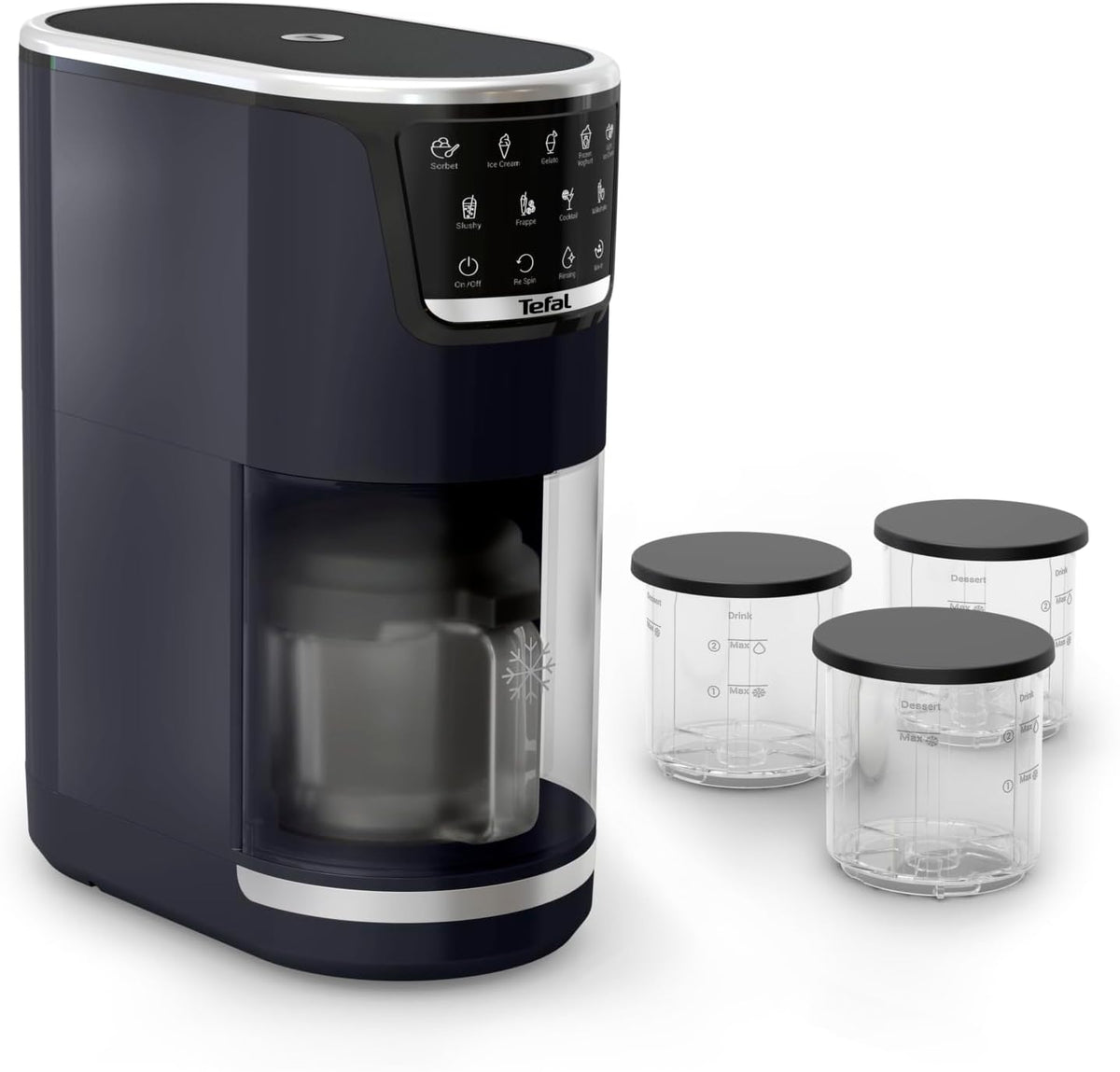 Tefal, Máquina de gelados, Dolci, 10 programas, 0,48L, 6 programas, 4 programas, Preto, para uso diário