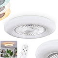 Ventoinha de teto com luz, HOFSTEIN, 59 cm, 16.5 cm, classe energética F, com comando à distância, plástico, metal, Branco, para uso diário