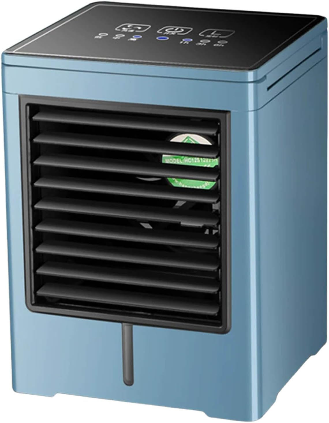 Ar condicionado portátil, Generic, com iluminação LED, com temporizador, Azul / Preto, para uso diário