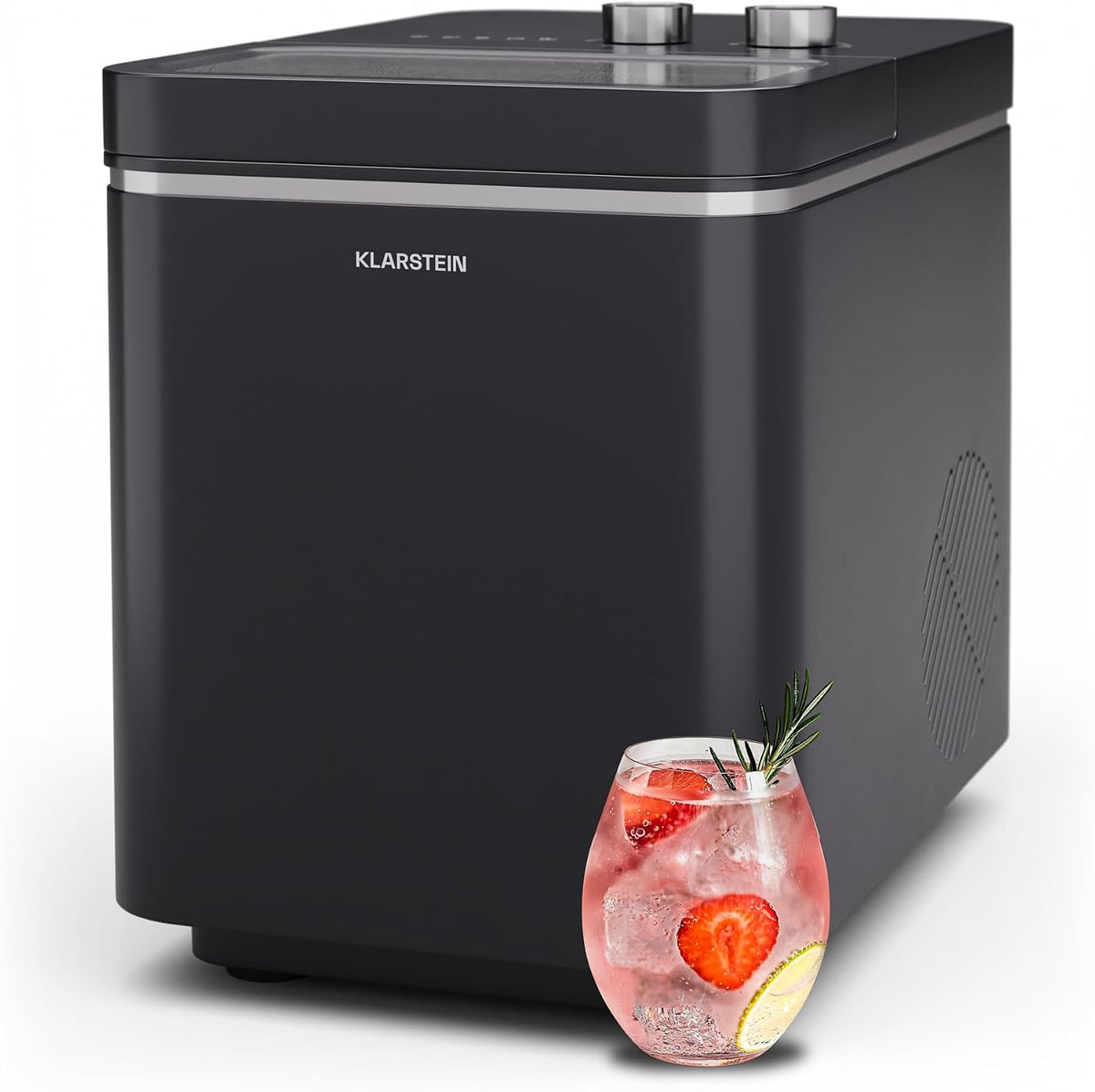 Klarstein, Máquina de cubos de gelo, IceCraft, 12 kg, 150 W, Preto, para uso diário