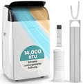 Ar condicionado portátil, SereneLife, Mobile, 4,1 kW, 51 dB, com comando à distância, com temporizador, com rodas, Branco / Preto, para uso diário