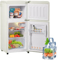 Frigorífico combinado, Merax, Retro, 60L, regulável, com iluminação LED, CremeBranco, para uso diário