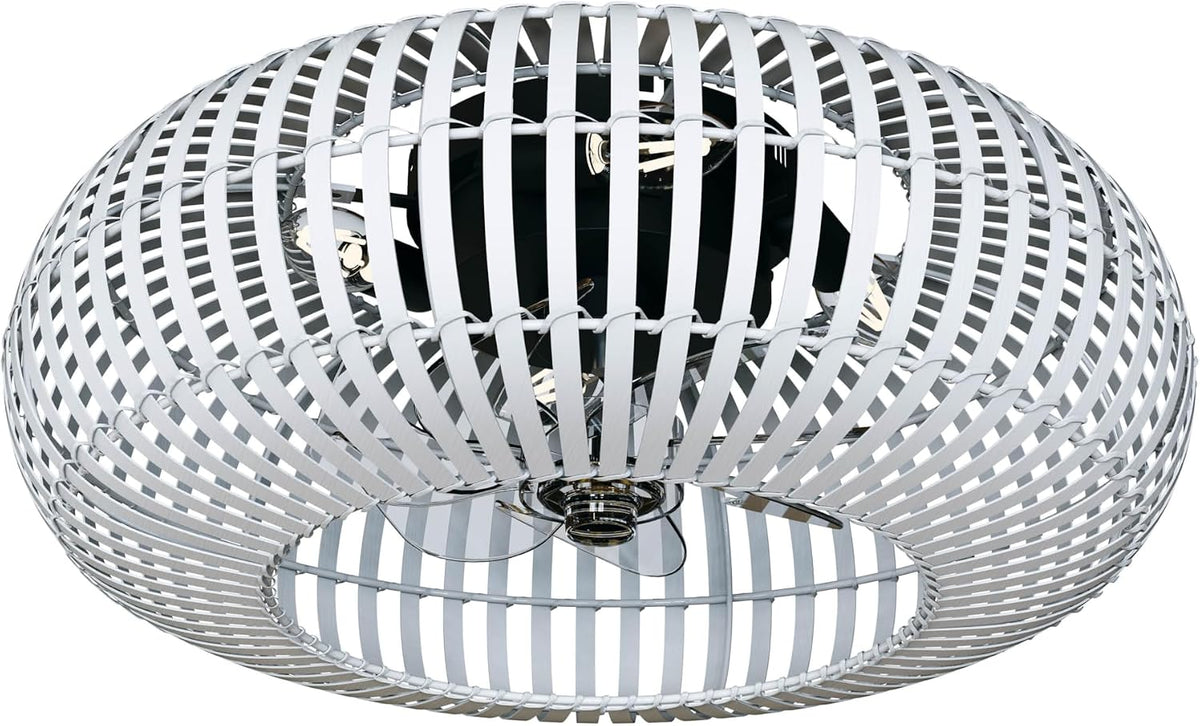 Ventoinha de teto com luz, Varin, Smart, 50cm, 55 dB, 6 níveis, com iluminação LED, com comando à distância, com temporizador, Branco, para uso diário