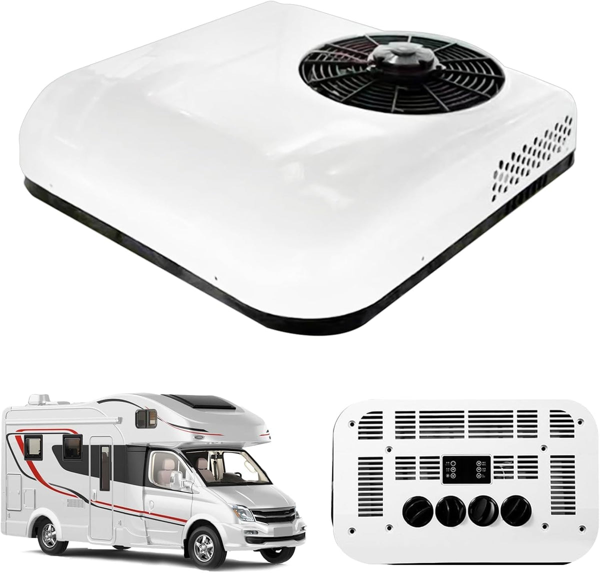 Ar condicionado, ANAAMAYL, 12V, 24V, resistente à água, Branco / Preto, para uso diário