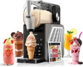 Máquina de gelados, Azmsary, 2,5 L, com iluminação LED, com função de autolimpeza, Preto / Prateado, para uso diário